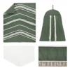 Sweet Jojo Designs Girl Baby Crib Bedding Set - Dark Green And Ivory Boho Fringe Collection 4pc