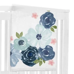 Sweet Jojo Designs Girl Baby Milestone Blanket Watercolor Floral Blue Green And Pink