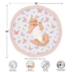 Sweet Jojo Designs Girl Baby Tummy Time Playmat Butterfly Blush Pink And Purple -Smart Baby Decor GUEST 050a420f 7c46 4656 8ec4 d21f53fdefb7