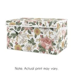 Sweet Jojo Designs Fabric Storage Toy Bin Vintage Floral Pink Green And Yellow Flowers -Smart Baby Decor GUEST 052a7b0a 2668 4d27 855a fd4cabde4151
