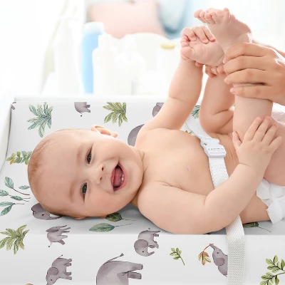 Sweet Jojo Designs Gender Neutral Unisex Changing Pad Sheet Watercolor Elephants Grey Green And Blue 4 Sweet Jojo Designs Gender Neutral Unisex Changing Pad Sheet Watercolor Elephants Grey Green And Blue - Image 2