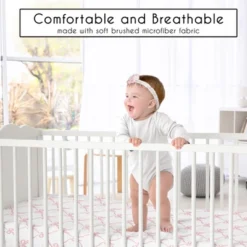 Sweet Jojo Designs Girl Baby Fitted Crib Sheet Ballerina And Ballet Bows Pink And White