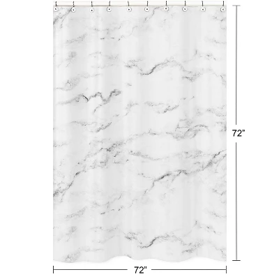 Sweet Jojo Designs Shower Curtain 72in.x72in. Marble Black, White And Grey 6 Sweet Jojo Designs Shower Curtain 72in.x72in. Marble Black, White And Grey - Image 4