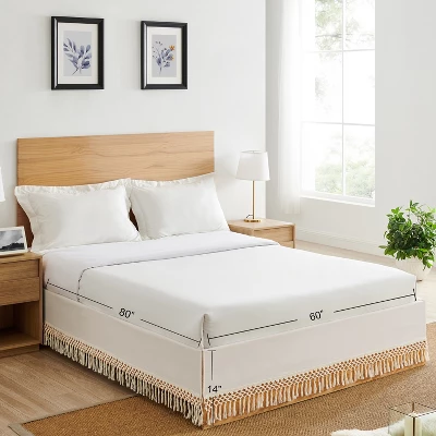 Sweet Jojo Designs Dust Ruffle Queen Bed Skirt Boho Fringe Macrame Ivory 6 Sweet Jojo Designs Dust Ruffle Queen Bed Skirt Boho Fringe Macrame Ivory - Image 4