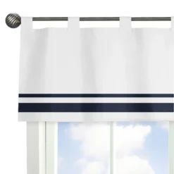 Sweet Jojo Designs Window Valance Treatment 54in. Hotel White And Blue -Smart Baby Decor GUEST 0bd97f4f 28bc 4083 8f4f e78ec17334b6