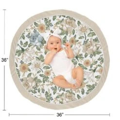 Sweet Jojo Designs Girl Baby Tummy Time Playmat Vintage Floral Blue Yellow And Beige -Smart Baby Decor GUEST 0ec15b20 0aaa 4d3c b2fb 83570f6fc0f4