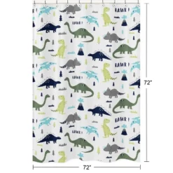 Sweet Jojo Designs Shower Curtain 72in.x72in. Mod Dinosaur Blue And Green -Smart Baby Decor GUEST 1c7a1991 f7bf 4ce8 9b2e 78f8258d3a1e