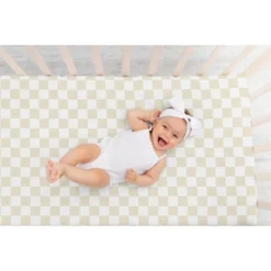 Sweet Jojo Designs Boy, Girl, Unisex/Gender Neutral Baby Fitted Crib Sheet Gingham Checkered Plaid Beige And White -Smart Baby Decor GUEST 202b3224 6e1f 4e04 9603 26d715b028ad