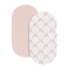 Sweet Jojo Designs Girl Baby Bassinet Fitted Sheets Set Ballerina And Ballet Bows Pink And White 2pc