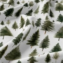 Sweet Jojo Designs Gender Neutral Unisex Shower Curtain 72in.x72in. Woodland Pine Tree Green And White -Smart Baby Decor GUEST 23118a1d d7cb 4c3d 87b4 40897b3ceab8