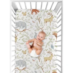 Sweet Jojo Designs Fitted Crib Sheet - Woodland Toile - Animal Print -Smart Baby Decor GUEST 2382fc28 28a5 4a7d a343 5ba51814316d
