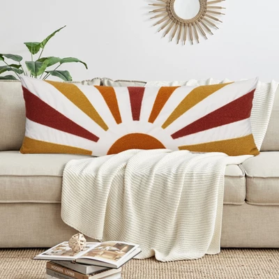 Sweet Jojo Designs Gender Neutral Body Pillow Cover (Pillow Not Included) 54in.x20in. Boho Sun Ray Yellow Red Orange 4 Sweet Jojo Designs Gender Neutral Body Pillow Cover (Pillow Not Included) 54in.x20in. Boho Sun Ray Yellow Red Orange - Image 2
