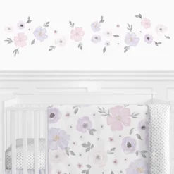 Sweet Jojo Designs Girl Wall Decal Stickers Art Nursery Décor Watercolor Floral Purple Pink And Grey 4pc -Smart Baby Decor GUEST 27a8cea1 ecbe 49a2 97a0 b656c4d53145