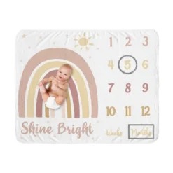 Sweet Jojo Designs Girl Milestone Swaddle Baby Blanket Boho Rainbow Pink Yellow And White -Smart Baby Decor GUEST 28f7183b 66e6 4df3 ba12 3e3e4d030f96