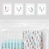 4pc Feather Art Print Set - Sweet Jojo Designs -Smart Baby Decor GUEST 2b135695 9d1e 451b b7ca 176dce49940d