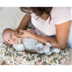 Sweet Jojo Designs Girl Support Nursing Pillow Cover (Pillow Not Included) Vintage Floral Pink Green And Yellow