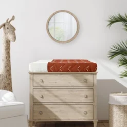 Sweet Jojo Designs Boy Or Girl Gender Neutral Unisex Changing Pad Cover Diamond Tuft Orange And White