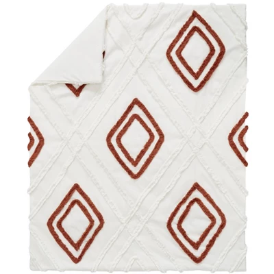 Sweet Jojo Designs Boy Or Girl Gender Neutral Unisex Baby Crib Bedding Set - Orange Diamond Tuft Collection 4pc 4 Sweet Jojo Designs Boy Or Girl Gender Neutral Unisex Baby Crib Bedding Set - Orange Diamond Tuft Collection 4pc - Image 2