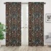 Sweet Jojo Designs Girl Window Curtain Panels 84in. Boho Floral Wildflower Black Orange And Blue -Smart Baby Decor GUEST 366f4010 1809 4eb7 a183 227faeccfe2e