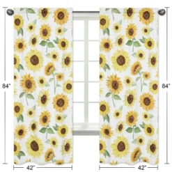 2pc Sweet Jojo Designs Sunflower Window Panel -Smart Baby Decor GUEST 376959d6 6e3a 4faa bf2a c9db3dcf0f24