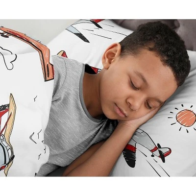 Sweet Jojo Designs Full/Queen Comforter Bedding Set Airplane Red Blue And White 3 Pc 5 Sweet Jojo Designs Full/Queen Comforter Bedding Set Airplane Red Blue And White 3 Pc - Image 3