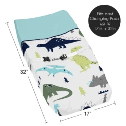 Sweet Jojo Designs Boy Changing Pad Cover Mod Dinosaur Blue And Green -Smart Baby Decor GUEST 38b923ea 9775 45b2 8ebd 1c30c4ce8637