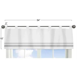 Sweet Jojo Designs Window Valance Treatment 54in. Hotel White And Gray -Smart Baby Decor GUEST 3cac4873 8bf1 4d28 94e0 412edd95dc75