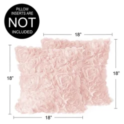 Sweet Jojo Designs Girl Decorative Throw Pillow Covers 18in. (Pillow Inserts Not Included) Rose Pink 2pc. -Smart Baby Decor GUEST 3d612124 60dc 4adb 9ca4 b210d946b78d