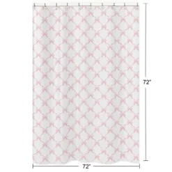 Sweet Jojo Designs Girl Shower Curtain 72in.x72in. Ballerina And Ballet Bows Pink And White -Smart Baby Decor GUEST 3d922236 b5df 4abe a5f0 333b2123ba5d