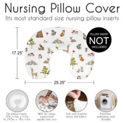 Sweet Jojo Designs Boy, Girl, Unisex/Gender Neutral Support Nursing Pillow Cover (Pillow Not Included) Watercolor Woodland Forest Animals Multicolor -Smart Baby Decor GUEST 3eaf50b6 a49d 4972 ae1b b45ddc82a814