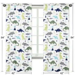 Sweet Jojo Designs Boy Window Curtain Panels Drapes 84in Mod Dinosaur Blue And Green -Smart Baby Decor GUEST 422d2d77 046d 4fe7 b958 b8076dc5994d