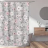 Sweet Jojo Designs Shower Curtain 72in.x72in. Watercolor Floral Grey Pink