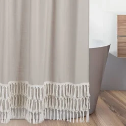 Botanical Leaf Linen Shower Curtain Beige - Sweet Jojo Designs -Smart Baby Decor GUEST 45a446cd 8f82 4406 96cc 21999ffa949b