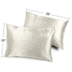 Sweet Jojo Designs Decorative Satin Pillowcases Cheetah Ivory Beige Gold 2pc -Smart Baby Decor GUEST 4743c203 8ac5 4b88 89d1 09a3fe9aae41