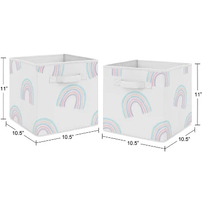Sweet Jojo Designs Fabric Storage Bins Set Multicolor Rainbows 4 Sweet Jojo Designs Fabric Storage Bins Set Multicolor Rainbows - Image 2