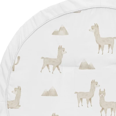 Sweet Jojo Designs Boy Or Girl Gender Neutral Unisex Baby Tummy Time Playmat Boho Llama Taupe And White 4 Sweet Jojo Designs Boy Or Girl Gender Neutral Unisex Baby Tummy Time Playmat Boho Llama Taupe And White - Image 2