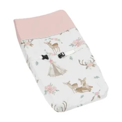 Sweet Jojo Designs Girl Changing Pad Cover Deer Floral Pink Taupe And Green -Smart Baby Decor GUEST 4d9ad8df cb27 40d9 9434 900bccd5680b