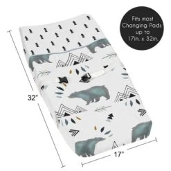 Sweet Jojo Designs Changing Pad Cover Boy Bear Mountain Blue Black And White -Smart Baby Decor GUEST 4dcc21bb d266 4822 ad93 3862610c3e36