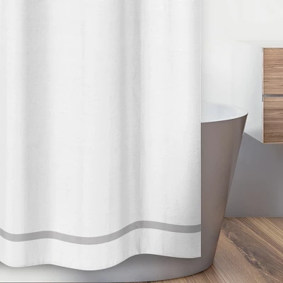 Sweet Jojo Designs Shower Curtain 72in.x72in. Hotel White And Gray 4 Sweet Jojo Designs Shower Curtain 72in.x72in. Hotel White And Gray - Image 2