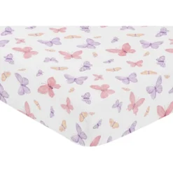 Sweet Jojo Designs Girl Baby Fitted Crib Sheet Butterfly Pink And Purple -Smart Baby Decor GUEST 52185dd2 e43b 4bf1 803b 2681a5873567