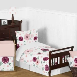 Watercolor Floral Bedding Set Burgundy Wine/Pink - Sweet Jojo Designs -Smart Baby Decor GUEST 57f2cffa a503 4956 86f2 650cb5348faf