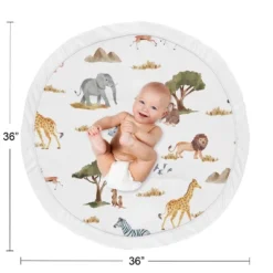 Sweet Jojo Designs Boy Or Girl Gender Neutral Unisex Baby Tummy Time Playmat Jungle Animals Yellow Orange And White -Smart Baby Decor GUEST 58363c30 1c74 4d6e 8169 9d173cbda9ba