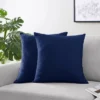 Sweet Jojo Designs Boy Girl Unisex/Gender Neutral Decorative Throw Pillow Covers 18in. (Pillow Inserts Not Included) Stripe Collection Navy Blue 2pc