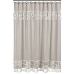 Botanical Leaf Linen Shower Curtain Beige - Sweet Jojo Designs