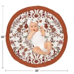 Sweet Jojo Designs Girl Baby Tummy Time Playmat Boho Floral Wildflower Orange And Ivory -Smart Baby Decor GUEST 5d0cb5c6 dd9b 4f53 84b8 134e4ead5219