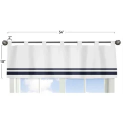 Sweet Jojo Designs Window Valance Treatment 54in. Hotel White And Blue -Smart Baby Decor GUEST 5ed0fea0 20b4 4081 8e4a 472b73de489d
