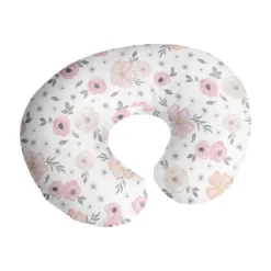 Sweet Jojo Designs Girl Support Nursing Pillow Cover (Pillow Not Included) Watercolor Floral Pink And Grey -Smart Baby Decor GUEST 5f5b6283 2195 4f42 822b b6c12981e2a2
