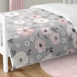 Sweet Jojo Designs Girl Toddler Bedding Set Watercolor Floral Grey And Pink 5pc -Smart Baby Decor GUEST 612aa416 f340 49b3 abc6 ca7776bba3a6