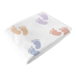 Sweet Jojo Designs Gender Neutral Unisex Baby Milestone Blanket Baby Footprints Multicolor -Smart Baby Decor GUEST 616bcf89 b587 430a 97a6 1418a9d52a08