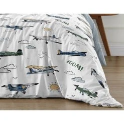 Sweet Jojo Designs Full/Queen Comforter Bedding Set Airplane Green And Blue 3pc 11 Sweet Jojo Designs Full/Queen Comforter Bedding Set Airplane Green And Blue 3pc -Smart Baby Decor GUEST 62fe7402 c7ad 45a3 9f9d 24e3a06d79c1
